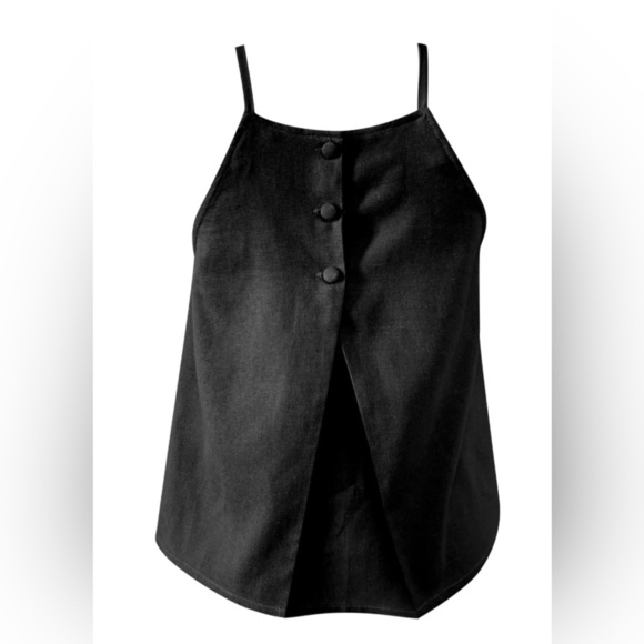 Elegant Black Open Back Women's Top M - Picture 4 of 4